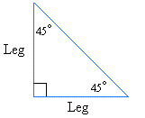 45-45-90 degrees special right triangle