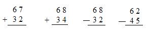 First grade math test