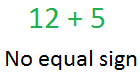 12 + 5 adalah ekspresi numerik dalam matematika