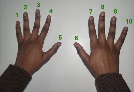 Multiplication by 9 using your fingers