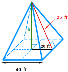 Pyramid with slanted height