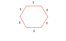 Regular hexagon with side s