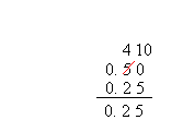 Subtracting 0.25 from 0.5