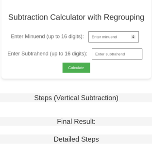 Subtraction Calculator