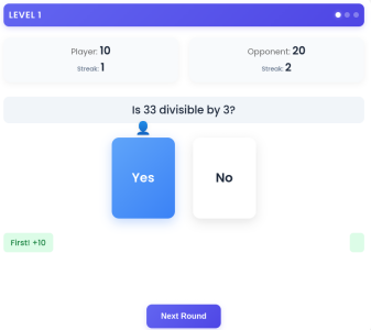 Divisibility rules game